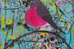 Painting of a Pink Robin
