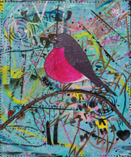 Painting of a Pink Robin